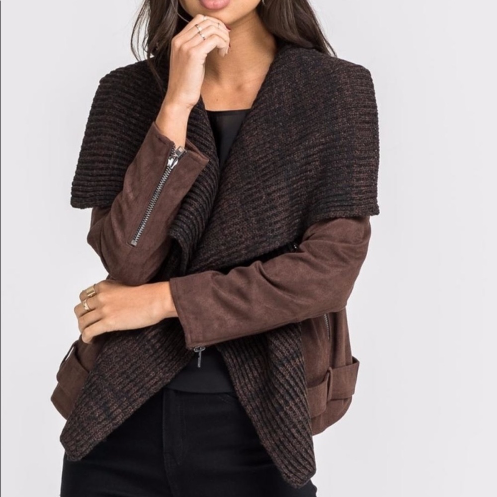 🌟Beautiful 🌟LUSH 🌟faux suede zip woven jacket